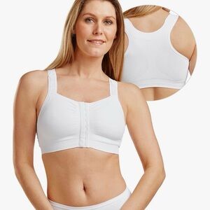 Front-Closure White Women's Comfort Bra